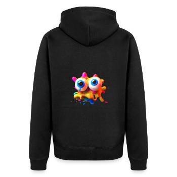 Alien - Unisex Premium Organic Zip Hoodie - black - Back - Nico (187cm)