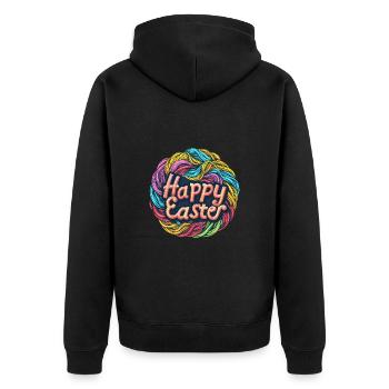 Frohe Ostern Bunte Eierjagd Osterkorb für Kinder - Unisex Premium Bio Zip Hoodie - Schwarz - Hinten - Nico (187cm)