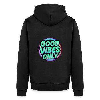 Only Positive Nachricht für Männer - Unisex Premium Bio Zip Hoodie - Schwarz - Hinten - Nico (187cm)