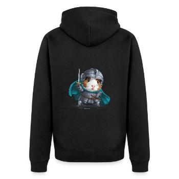 Meerschweinchen als Ritter - Unisex Premium Bio Zip Hoodie - Schwarz - Hinten - Nico (187cm)