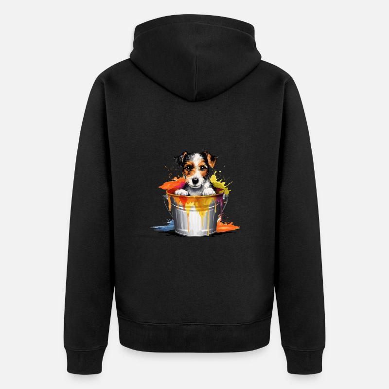 Foxterrier Hund Hunderasse - Unisex Premium Bio Zip Hoodie - Schwarz