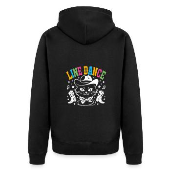 J’adore mon chat et la danse en ligne - Veste à capuche bio Premium Unisexe - noir - Dos - Nico (187cm)
