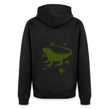 Bearded dragon - amphibian animal - Unisex Premium Organic Zip Hoodie - black - Back - Nico (187cm)