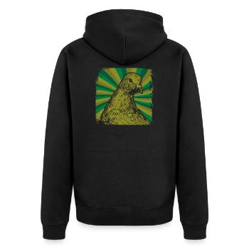 Taube - Unisex Premium Bio Zip Hoodie - Schwarz - Hinten - Nico (187cm)