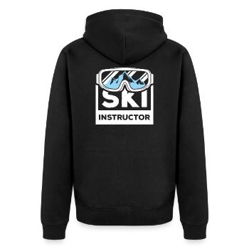 Skilehrer Wintersport - Unisex Premium Bio Zip Hoodie - Schwarz - Hinten - Nico (187cm)
