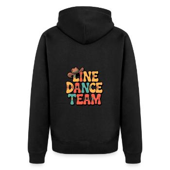 Line Dance Group Team Family Dancing - Unisex Premium Organic Zip Hoodie - black - Back - Nico (187cm)