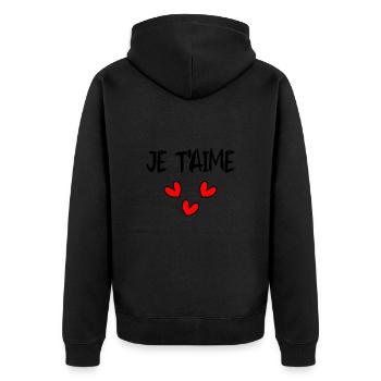 I LOVE YOU. LOVE. SAINT VALENTIN. EVJF. JE T'AIME. - Veste à capuche bio Premium Unisexe - noir - Dos - Nico (187cm)