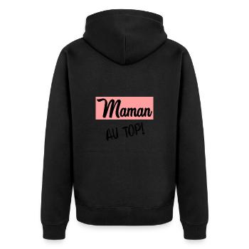 MAMAN. FÊTE DES MÈRES - Veste à capuche bio Premium Unisexe - noir - Dos - Nico (187cm)