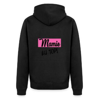 GRANNY. MOTHER'S DAY - Unisex Premium Organic Zip Hoodie - black - Back - Nico (187cm)