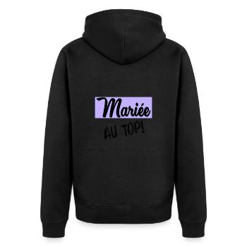ZUKÜNFTIGE BRAUT. Junggesellinnenabschied. HOCHZEIT - Unisex Premium Bio Zip Hoodie - Schwarz - Hinten - Nico (187cm)