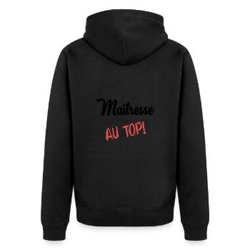 GELIEBTE - Unisex Premium Bio Zip Hoodie - Schwarz - Hinten - Nico (187cm)