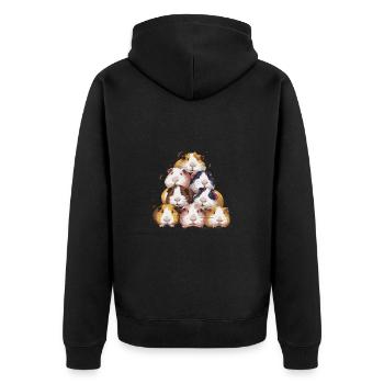 Triumphant Guinea Pig Tower with Carrot - Unisex Premium Bio Zip Hoodie - Schwarz - Hinten - Nico (187cm)