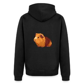 Guinea Pig - Unisex Premium Organic Zip Hoodie - black - Back - Nico (187cm)