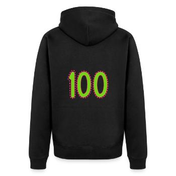 100. 100 ANS. 100e ANNIVERSAIRE. ANNIVERSAIRE 100 - Veste à capuche bio Premium Unisexe - noir - Dos - Nico (187cm)