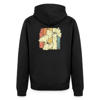 Nudeln kochen - Unisex Premium Bio Zip Hoodie - Schwarz - Hinten - Nico (187cm)