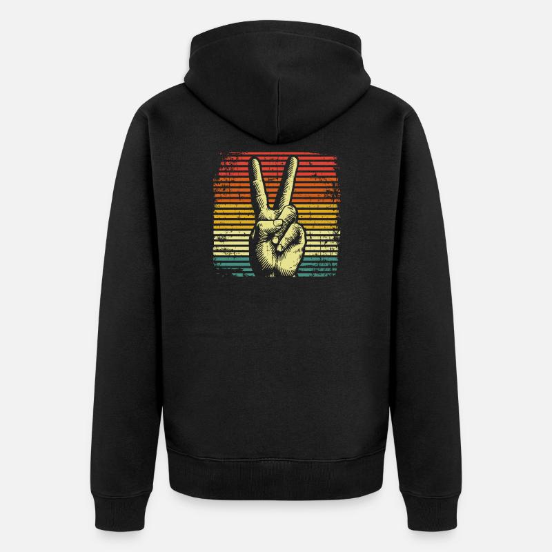 Peace PeaceBewegung - Veste à capuche bio Premium Unisexe - noir