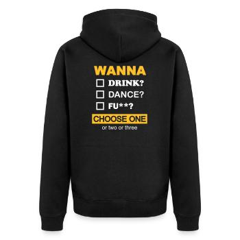 Party shirt - Veste à capuche bio Premium Unisexe - noir - Dos - Nico (187cm)