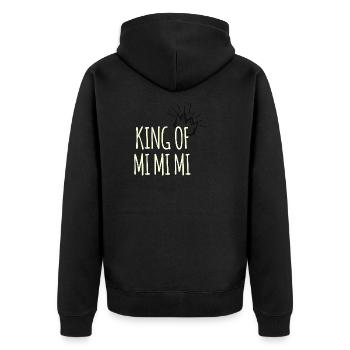 king of mimimi Funny whining humor - Unisex Premium Organic Zip Hoodie - black - Back - Nico (187cm)