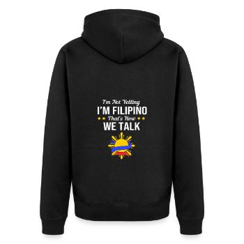Philippinisch Philippinen - Unisex Premium Bio Zip Hoodie - Schwarz - Hinten - Nico (187cm)
