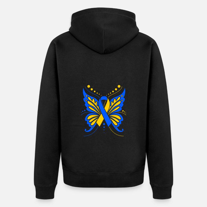 Papillon trisomique - Veste à capuche bio Premium Unisexe - noir