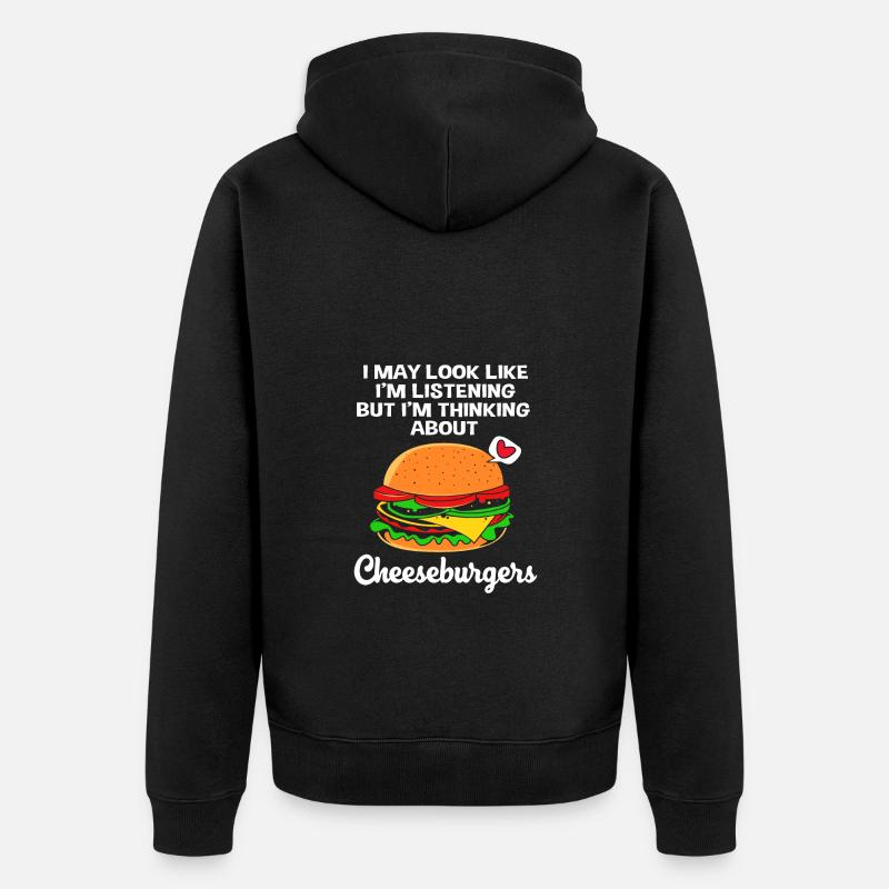 Cheeseburger Burger - Unisex Premium Bio Zip Hoodie - Schwarz