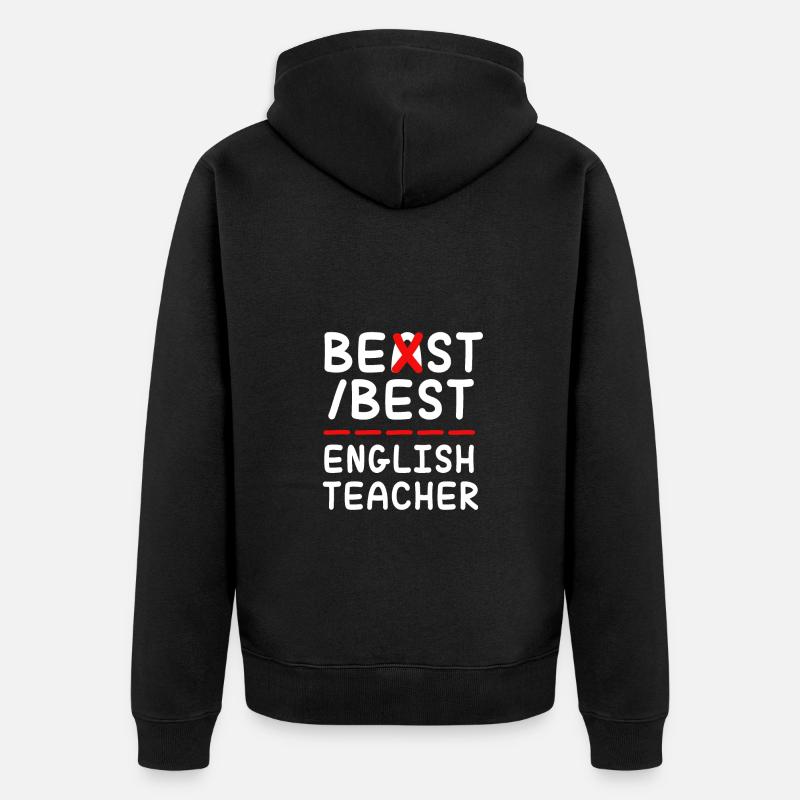 Professeur d’anglais Professeur d’anglais - Veste à capuche bio Premium Unisexe - noir