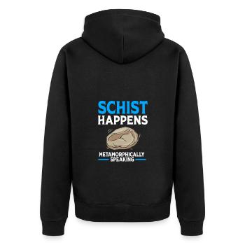 Geologe Geologie - Unisex Premium Bio Zip Hoodie - Schwarz - Hinten - Nico (187cm)
