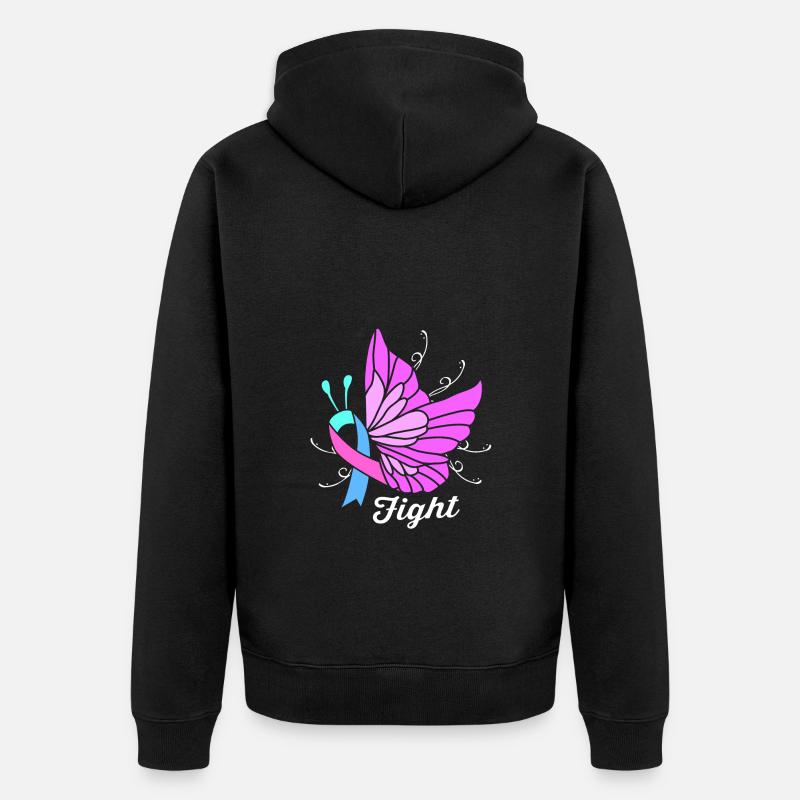 Cancer de la thyroïde - Veste à capuche bio Premium Unisexe - noir