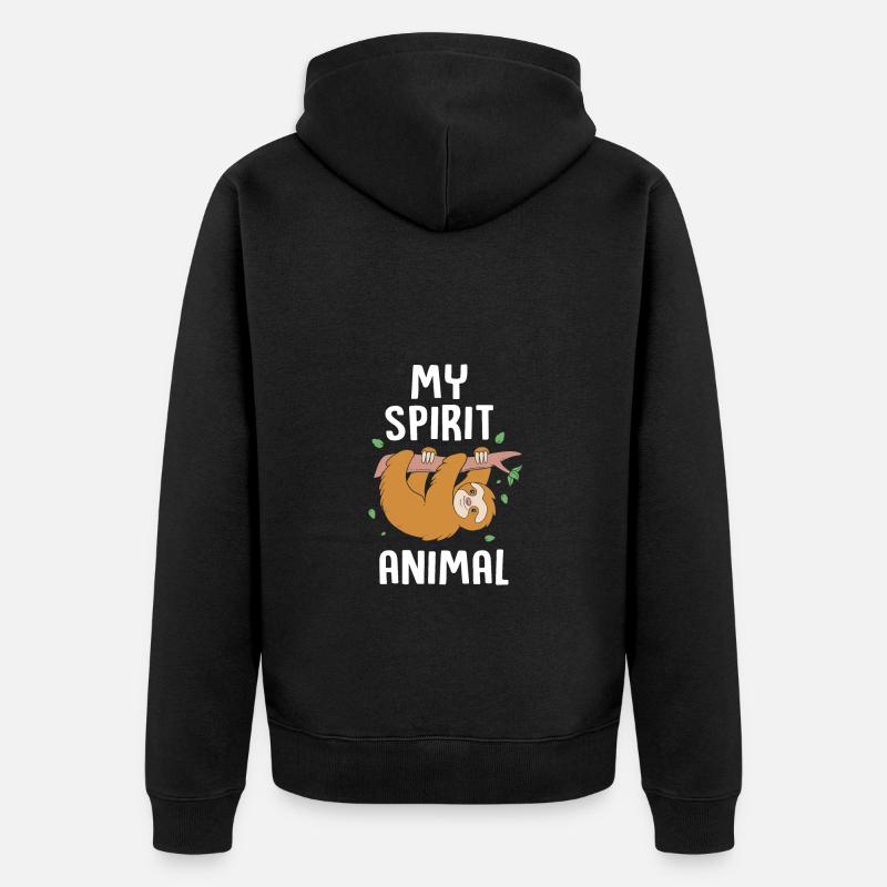 Faultier - Unisex Premium Bio Zip Hoodie - Schwarz