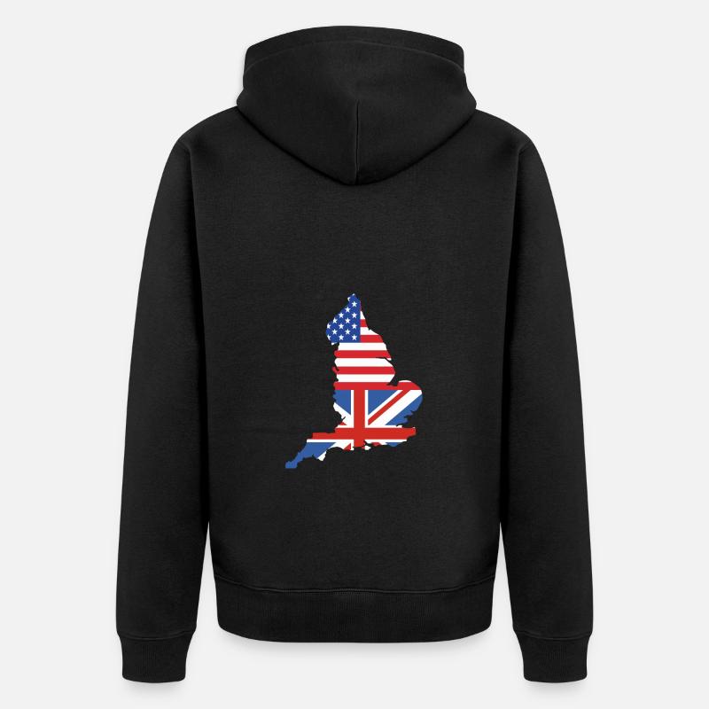 Angleterre Anglais - Veste à capuche bio Premium Unisexe - noir