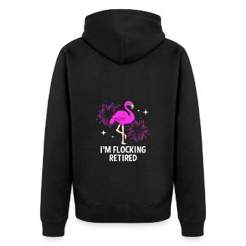 Krankenschwester Rente - Unisex Premium Bio Zip Hoodie - Schwarz - Hinten - Nico (187cm)