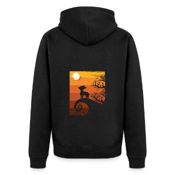 Chihuahua - Unisex Premium Organic Zip Hoodie - black - Back - Nico (187cm)