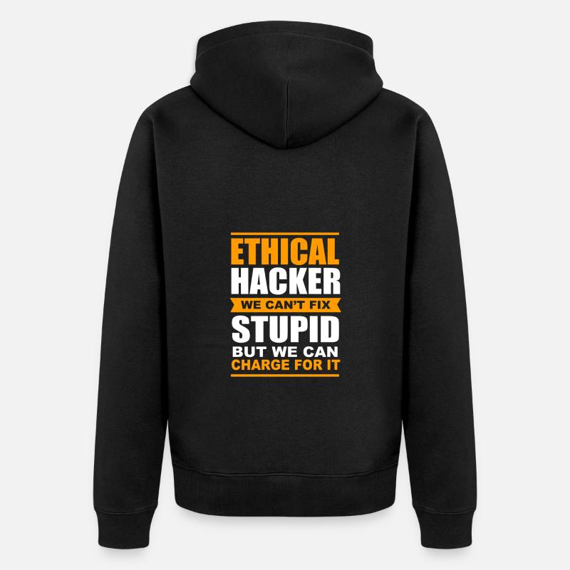 Cybersecurity Cyber Programmierer Hacker - Unisex Premium Bio Zip Hoodie - Schwarz
