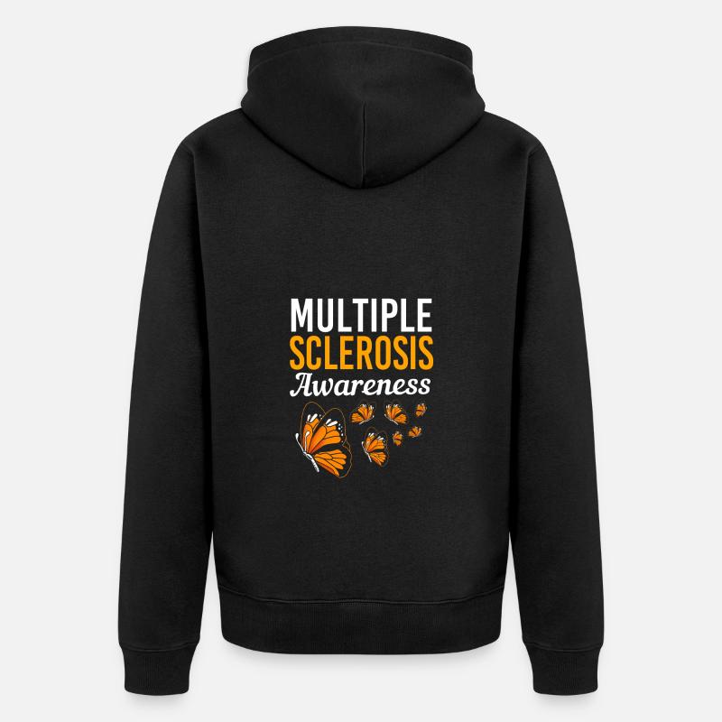 Multiple Sclerosis MS - Unisex Premium Organic Zip Hoodie - black
