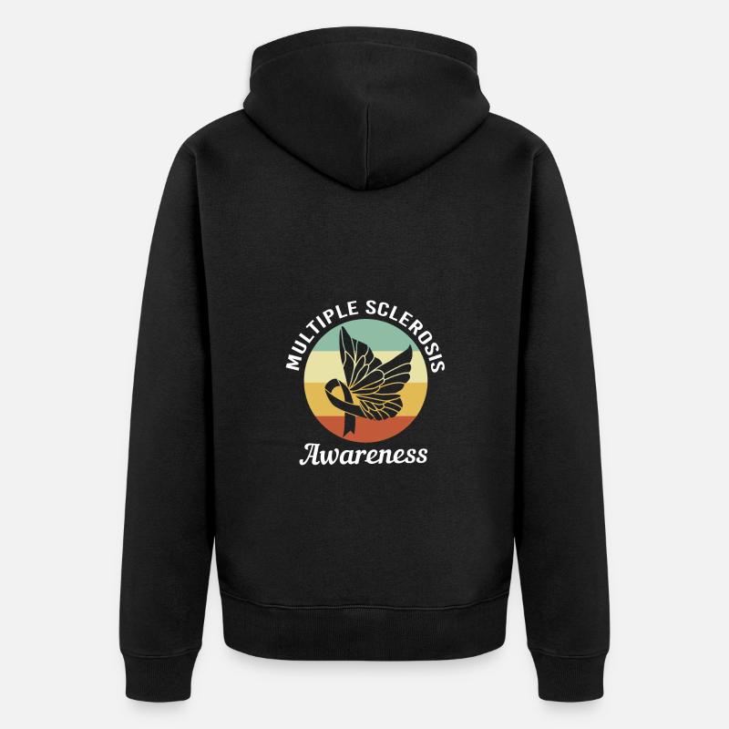 Multiple Sclerosis MS - Unisex Premium Organic Zip Hoodie - black