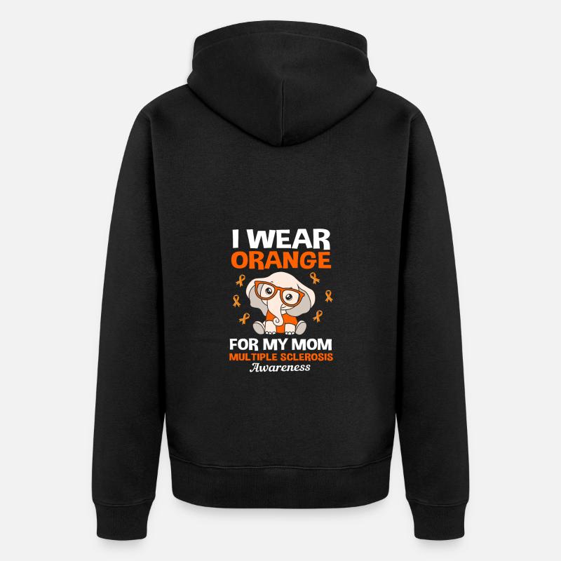 Multiple Sclerosis MS - Unisex Premium Organic Zip Hoodie - black