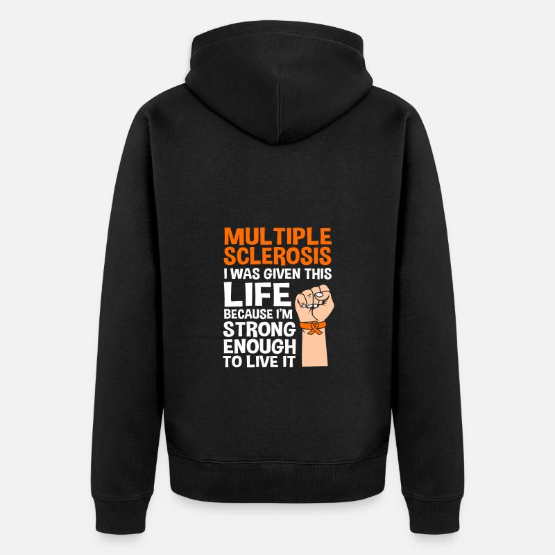 Multiple Sclerosis MS - Unisex Premium Organic Zip Hoodie - black