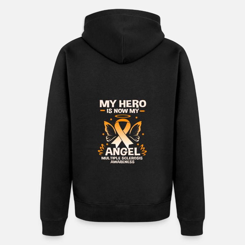Multiple Sclerosis MS - Unisex Premium Organic Zip Hoodie - black