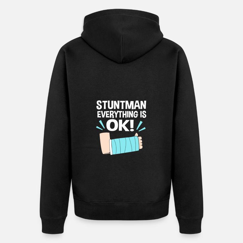Gebrochener Arm Knochen Knochenbruch - Unisex Premium Bio Zip Hoodie - Schwarz