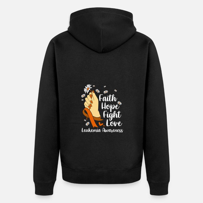 Sensibilisation à la leucémie - Veste à capuche bio Premium Unisexe - noir