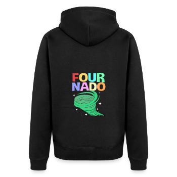 Tornado Birthday Fête d’anniversaire des enfants - Veste à capuche bio Premium Unisexe - noir - Dos - Nico (187cm)