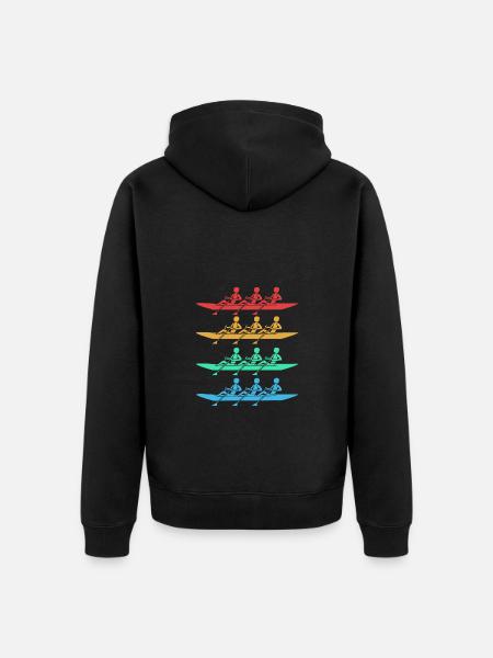 Ruderteam Rudern Ruder Ruderboot Ruderer - Unisex Premium Bio Zip Hoodie - Schwarz