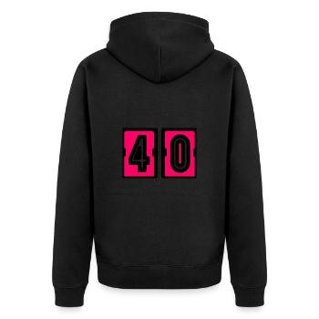 40 YEARS. 40th ANNIVERSARY. ANNIVERSARY 40 YEARS. 40 - Unisex Premium Organic Zip Hoodie - black - Back - Nico (187cm)