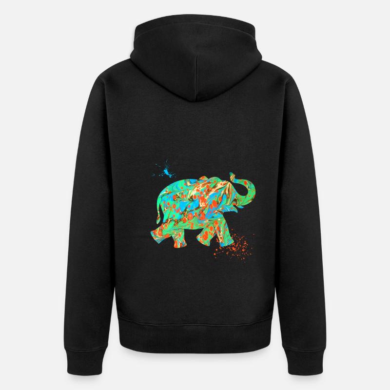 éléphant e 4 - Veste à capuche bio Premium Unisexe - noir