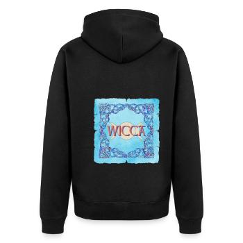 keltischer rahmen wicca e 238 - Unisex Premium Bio Zip Hoodie - Schwarz - Hinten - Nico (187cm)