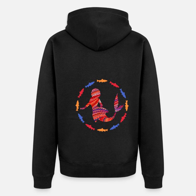 meerjungfrau e 110a - Unisex Premium Bio Zip Hoodie - Schwarz