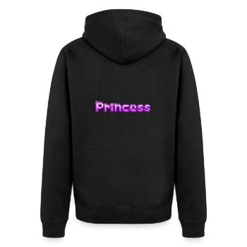 Text Princess - Unisex Premium Bio Zip Hoodie - Schwarz - Hinten - Nico (187cm)
