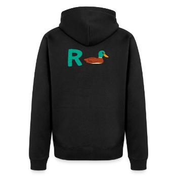 Rente Ente Rentner Pension Fun Ruhestand Arbeit - Unisex Premium Bio Zip Hoodie - Schwarz - Hinten - Nico (187cm)