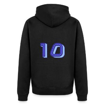 10. 10 YEARS. 10th ANNIVERSARY. 10 YEAR ANNIVERSARY. - Unisex Premium Organic Zip Hoodie - black - Back - Nico (187cm)