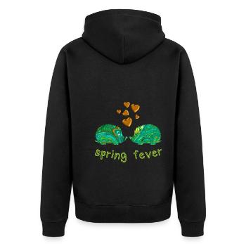 Hedgehog E 71 Spring Love - Unisex Premium Organic Zip Hoodie - black - Back - Nico (187cm)